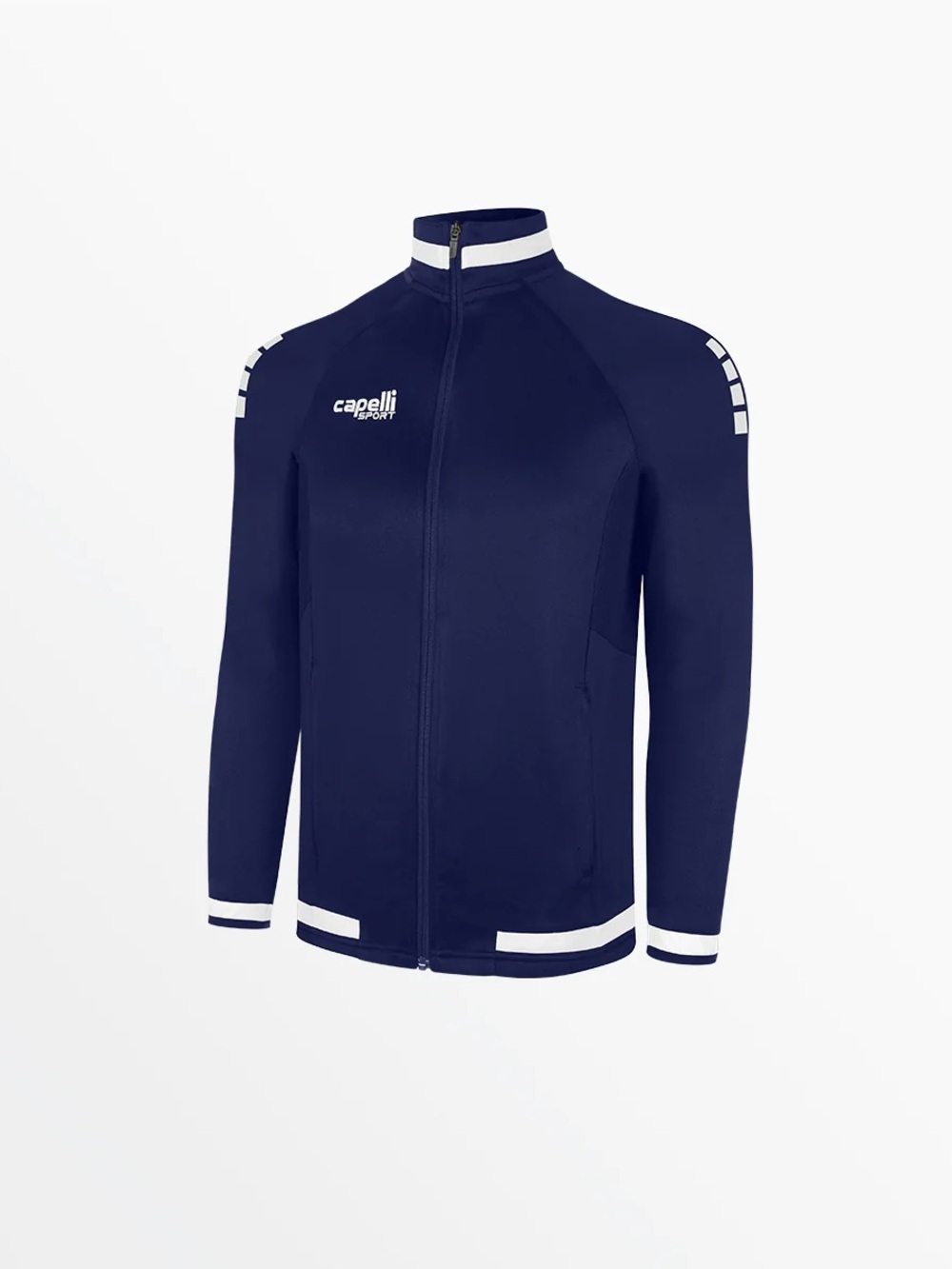 Capelli of New York Navy and White Zip-Front Performance Jacket